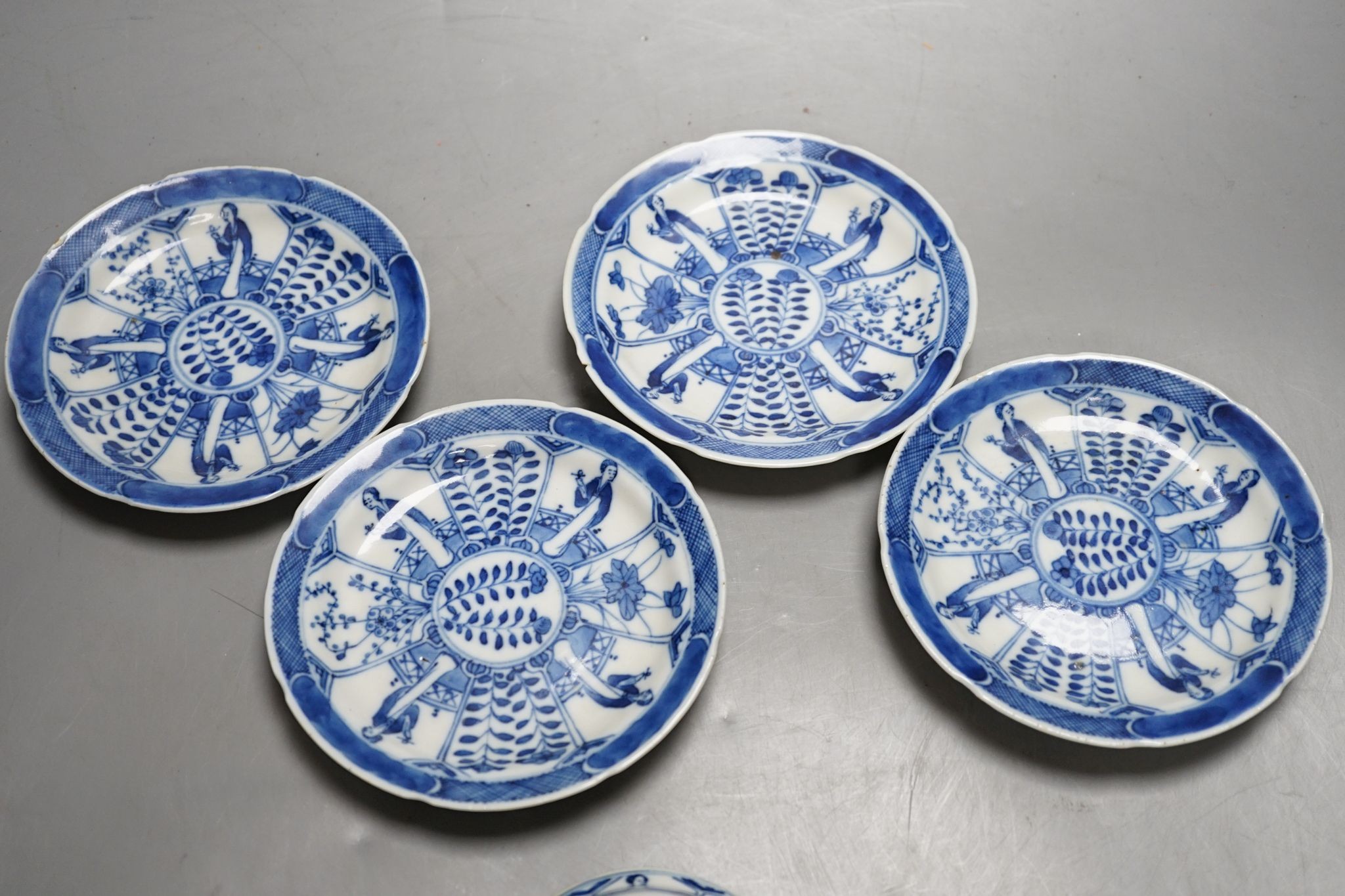 Four 19th century Chinese cups and saucers